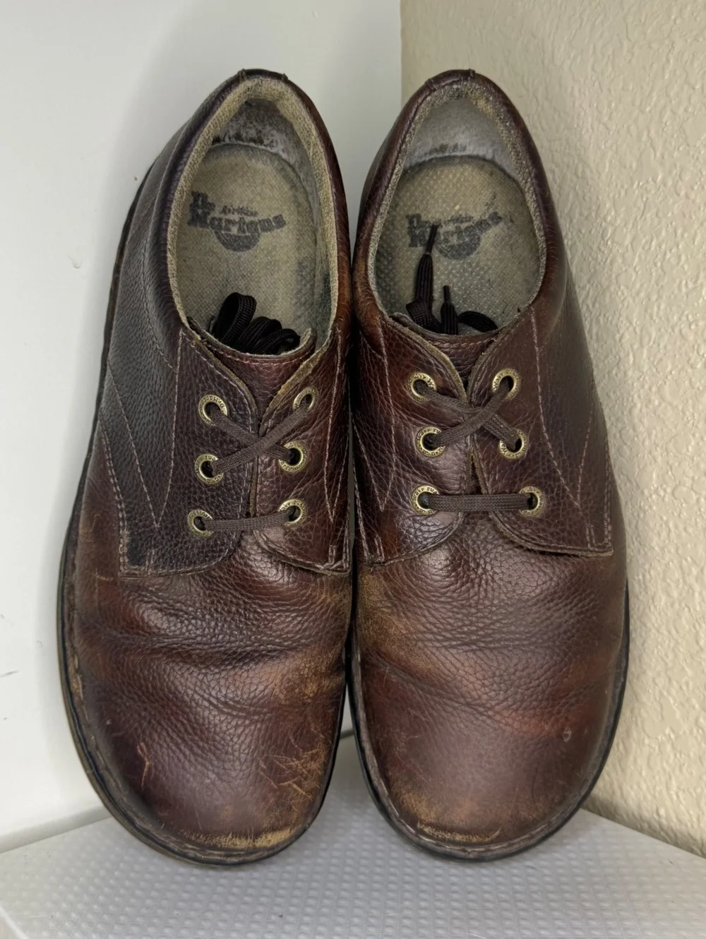 Dr. Martens 3 Eye Oxford Shoes Men’s 13 Brown Leather Distressed Y2K Punk Grunge